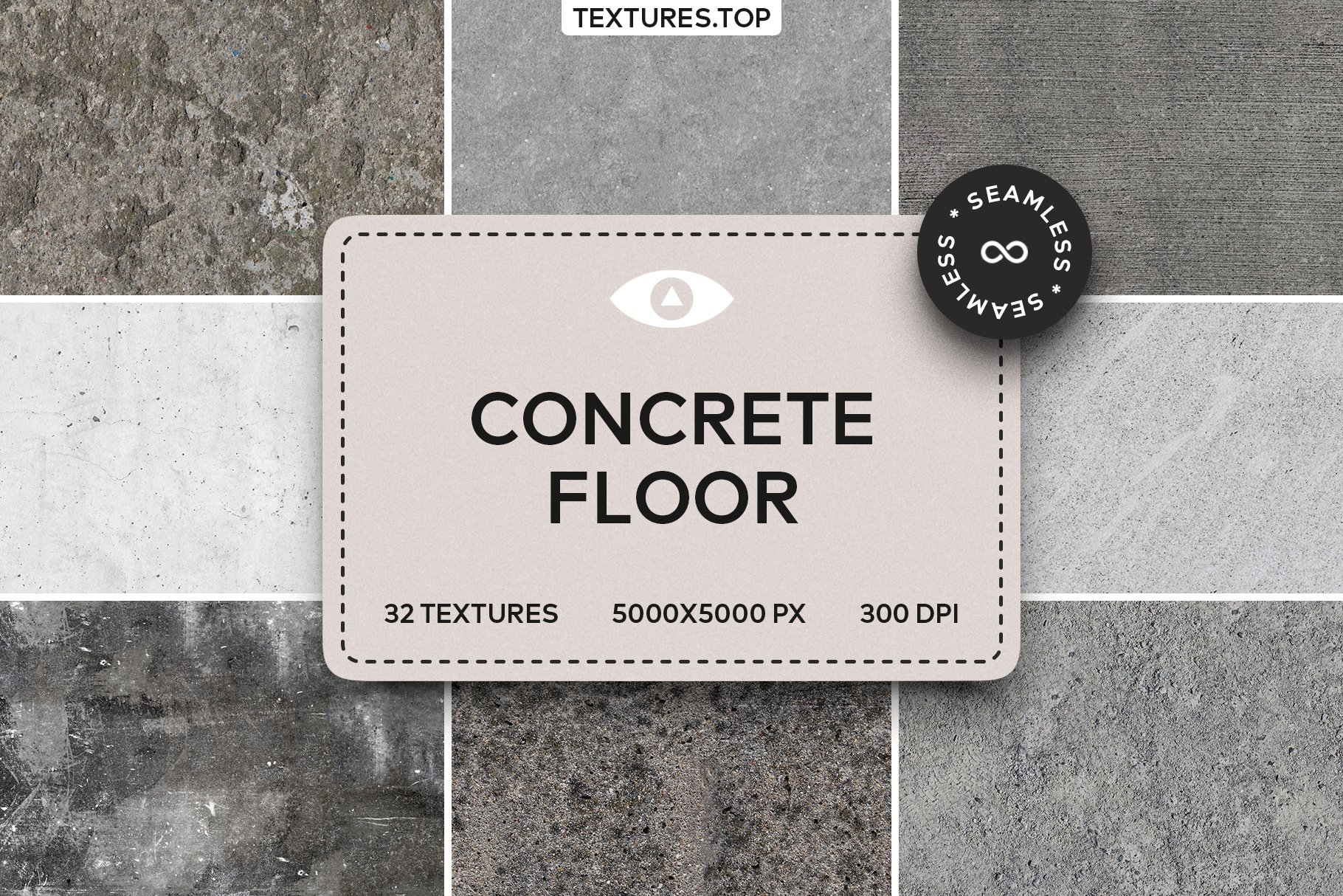 32 Seamless Concrete Floor Textures cover image.