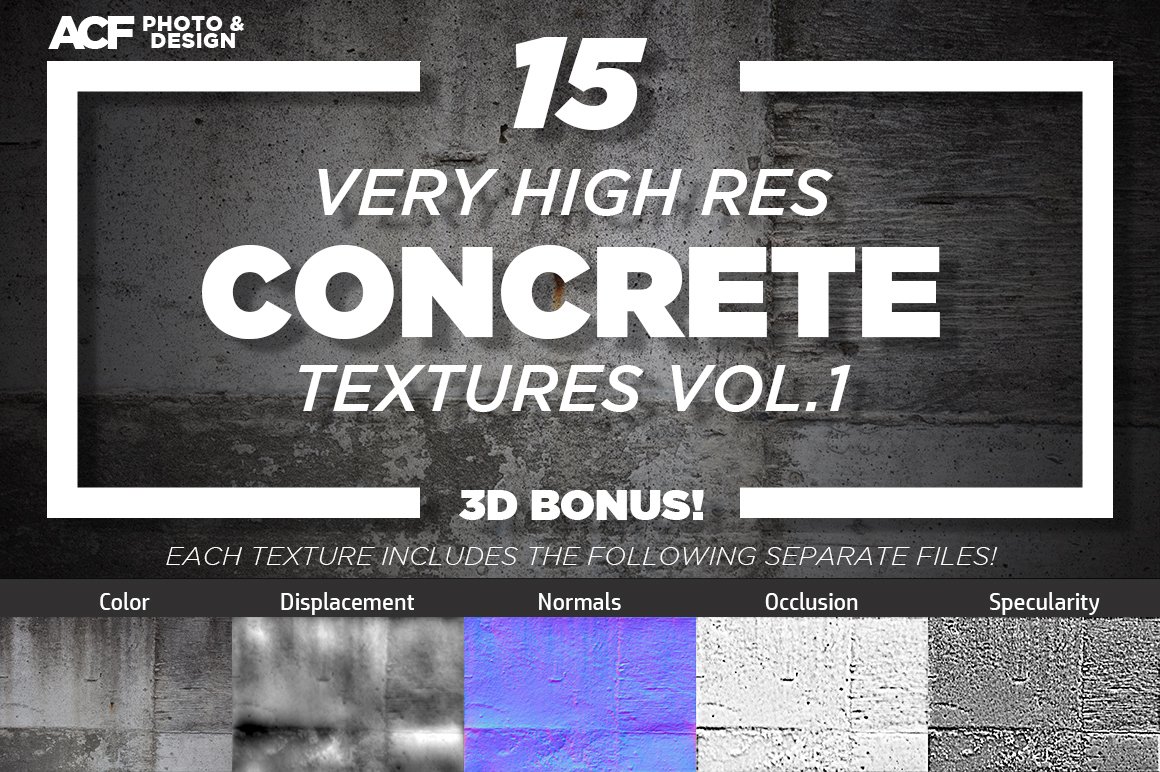 15 Concrete Texture Bundle cover image.