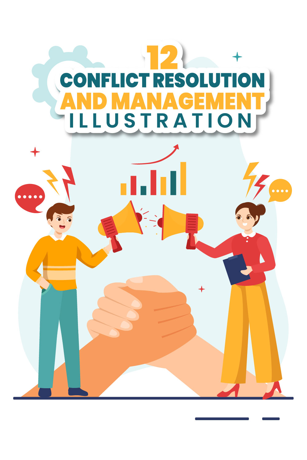 12 Conflict Resolution and Management Illustration pinterest preview image.