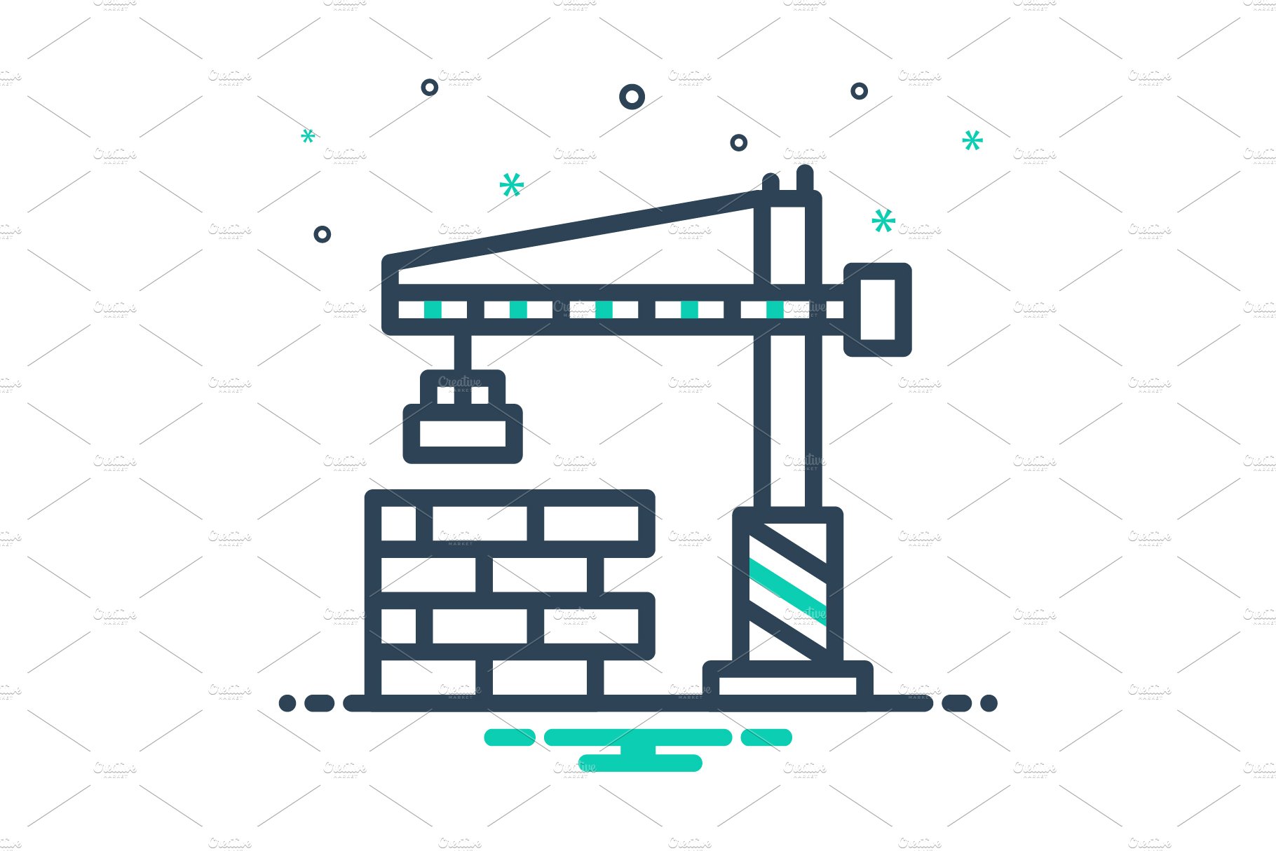 Construct crane mix icon cover image.