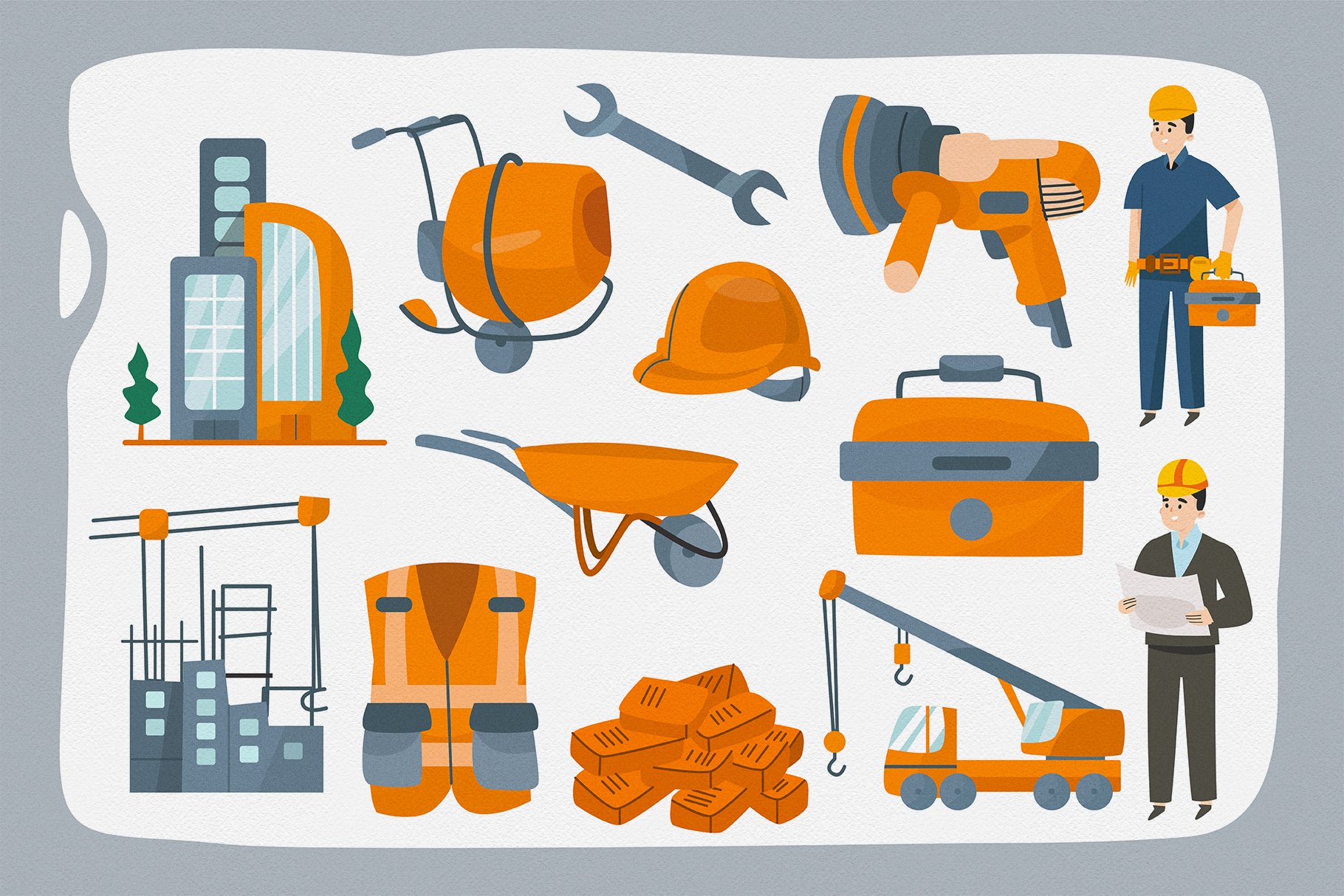 Construction Vector Clipart Pack preview image.