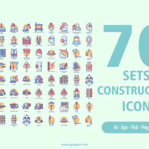 70 Sets Construction Icon cover image.