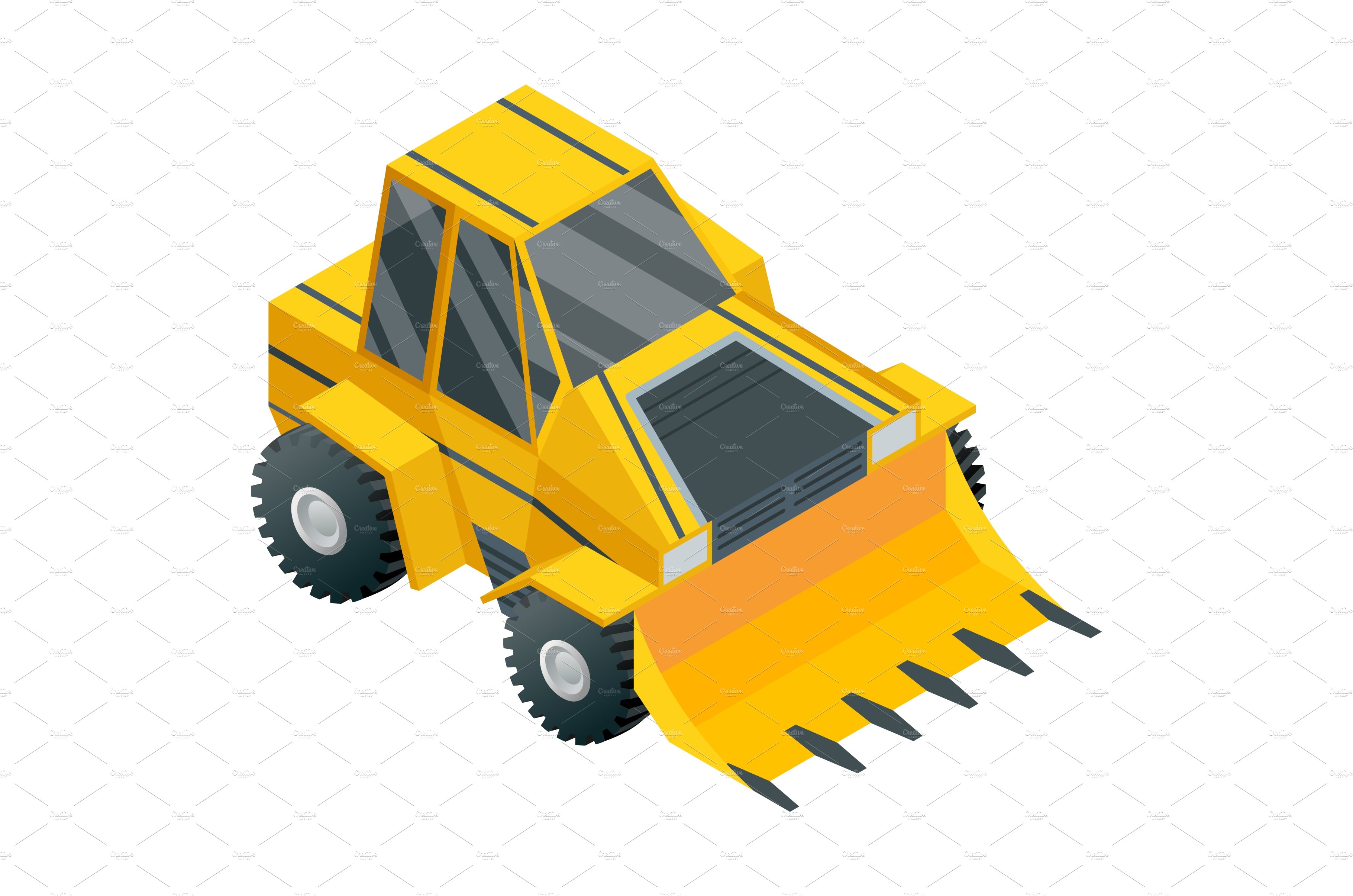 Construction machinery isometric cover image.