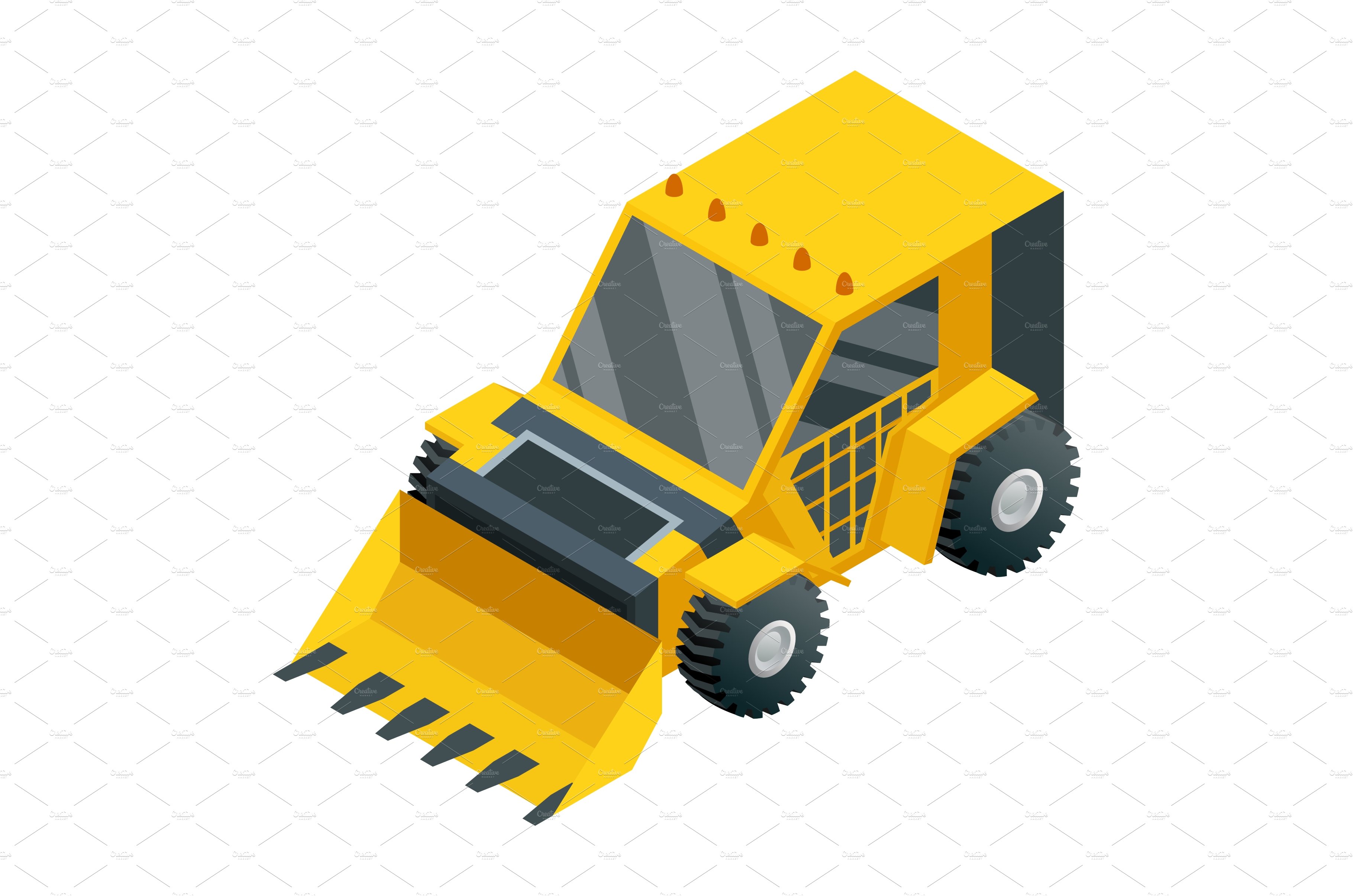 Construction machinery isometric cover image.