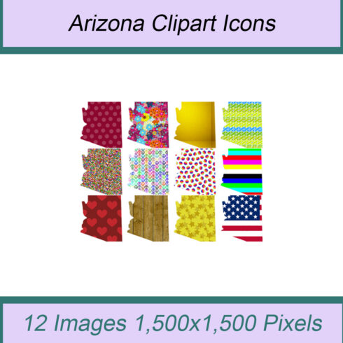 12 STYLISH ARIZONA STATE CLIPART ICONS cover image.