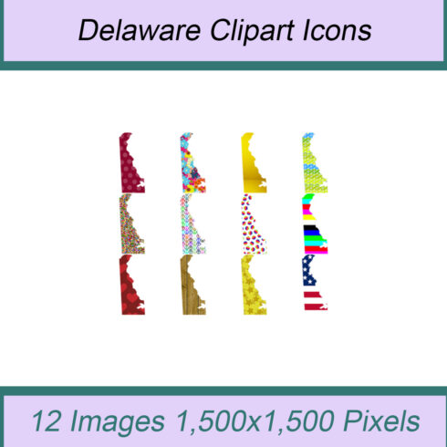 12 STYLISH DELAWARE STATE CLIPART ICONS cover image.