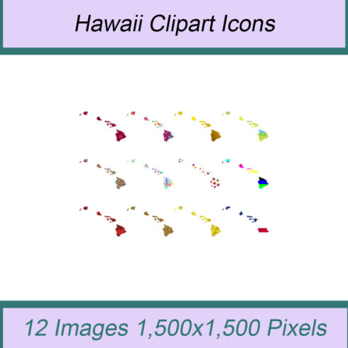 12 STYLISH HAWAII STATE CLIPART ICONS cover image.