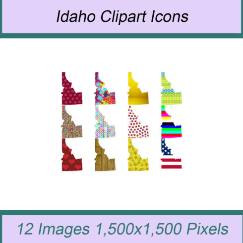 12 STYLISH IDAHO STATE CLIPART ICONS cover image.