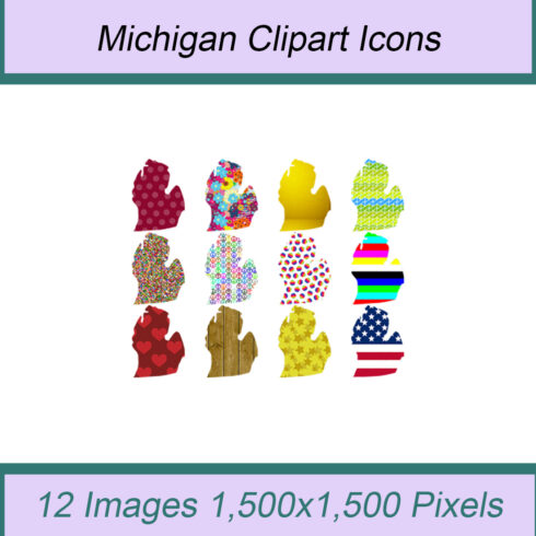 12 STYLISH MICHIGAN STATE CLIPART ICONS cover image.