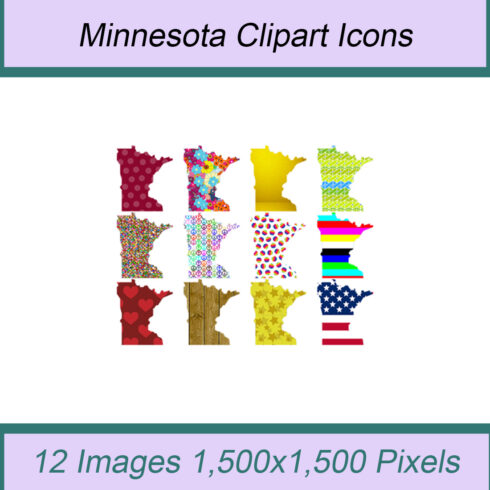 12 STYLISH MINNESOTA STATE CLIPART ICONS cover image.