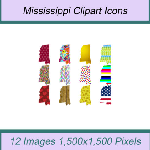12 STYLISH MISSISSIPPI STATE CLIPART ICONS cover image.