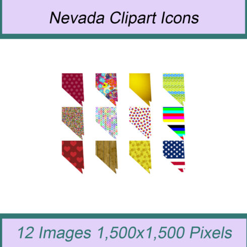 12 STYLISH NEVADA STATE CLIPART ICONS cover image.