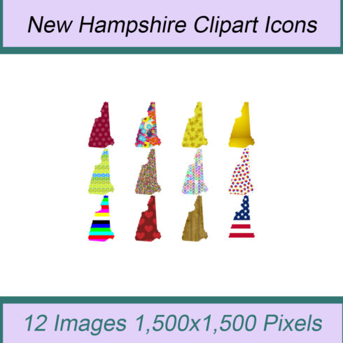 12 STYLISH NEW HAMPSHIRE STATE CLIPART ICONS cover image.