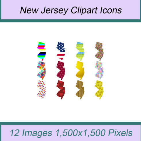 12 STYLISH NEW JERSEY STATE CLIPART ICONS cover image.