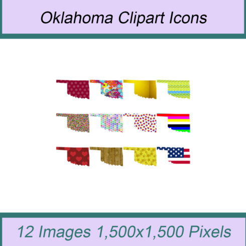 12 STYLISH OKLAHOMA STATE CLIPART ICONS cover image.