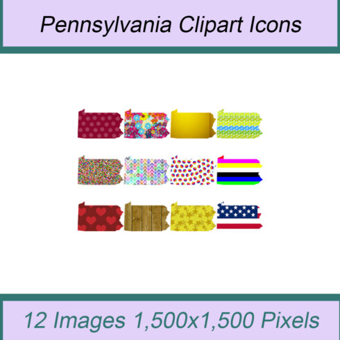 12 STYLISH PENNSYLVANIA STATE CLIPART ICONS cover image.