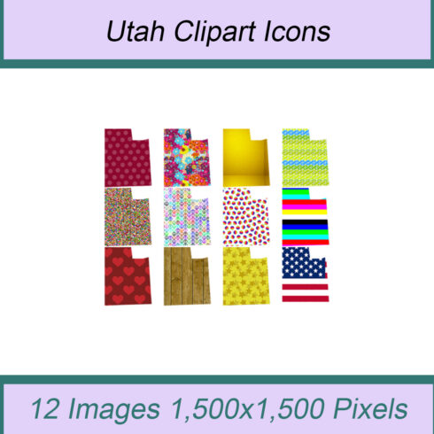 12 STYLISH UTAH STATE CLIPART ICONS cover image.