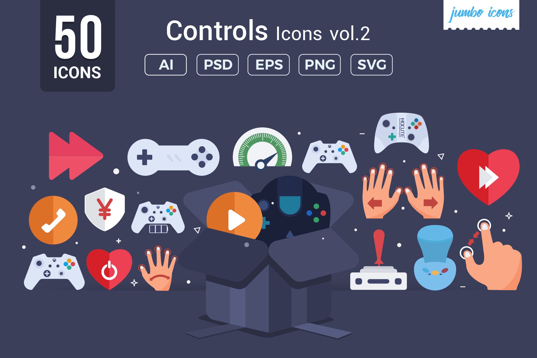 Gaming - Controls Vector Icons V2 cover image.