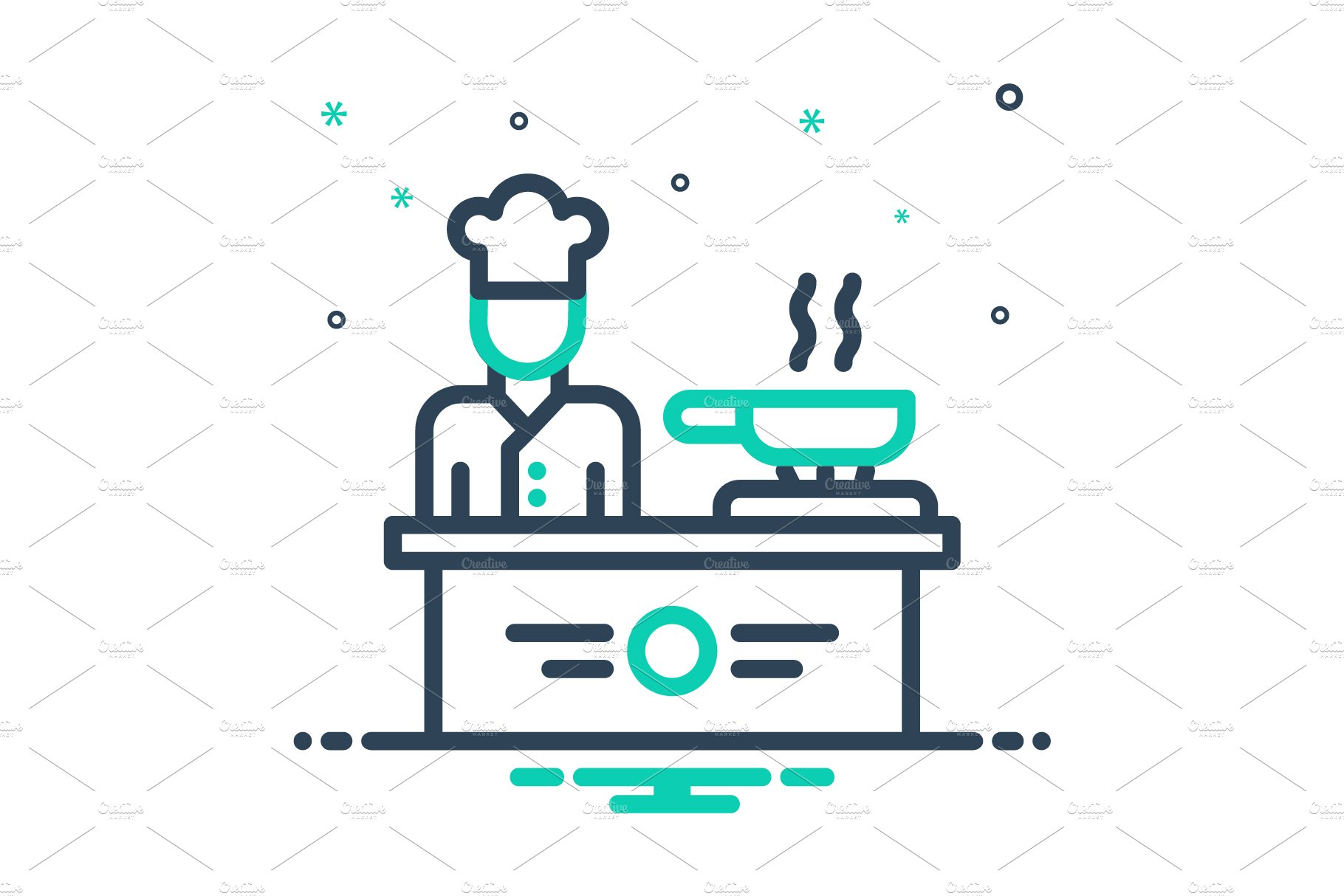 Cooking food maker mix icon cover image.