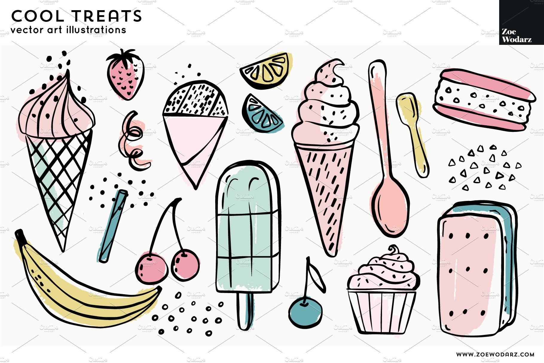 Ice Cream Illustrations preview image.