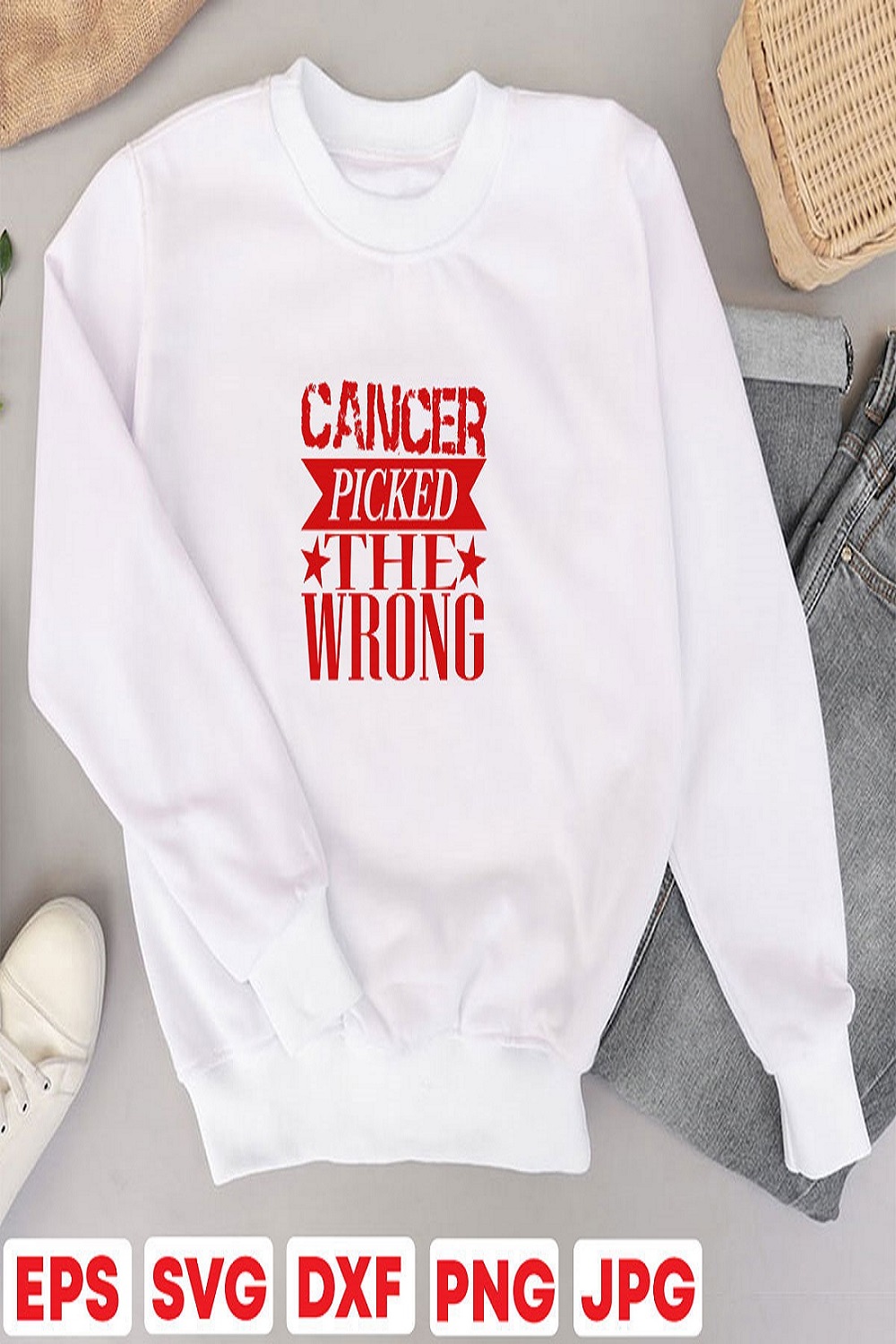 Cancer Picked The Wrong pinterest preview image.