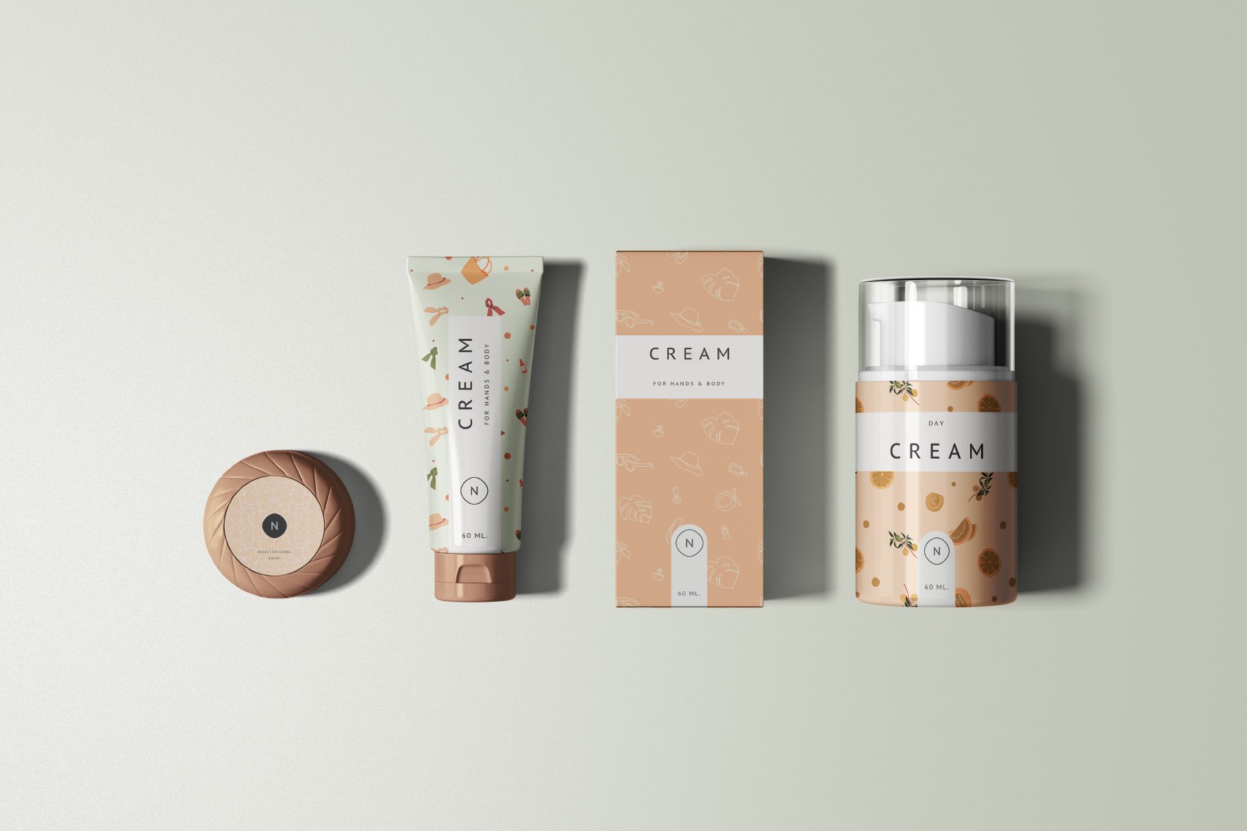 cosmetics packaging set mockup 969