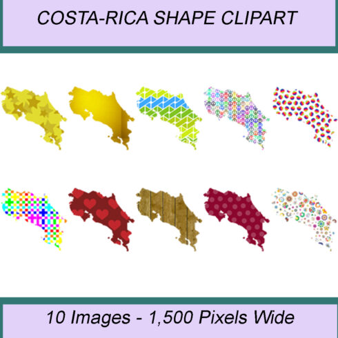 COSTA-RICA SHAPE CLIPART ICONS cover image.