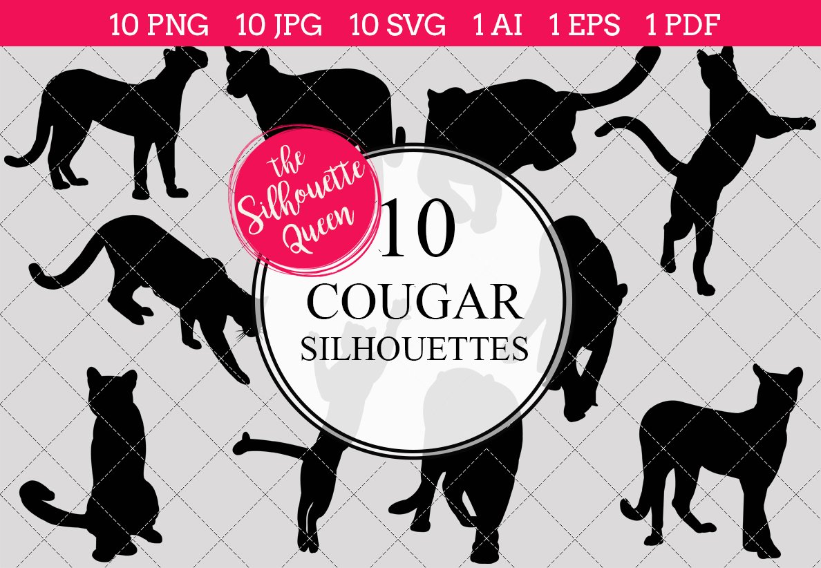 Cougar Silhouette Clipart Clip Art cover image.