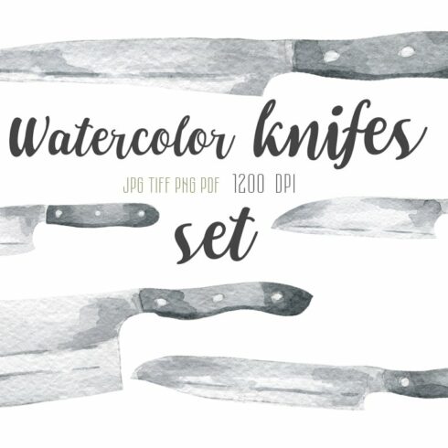 Watercolor knifes set cover image.