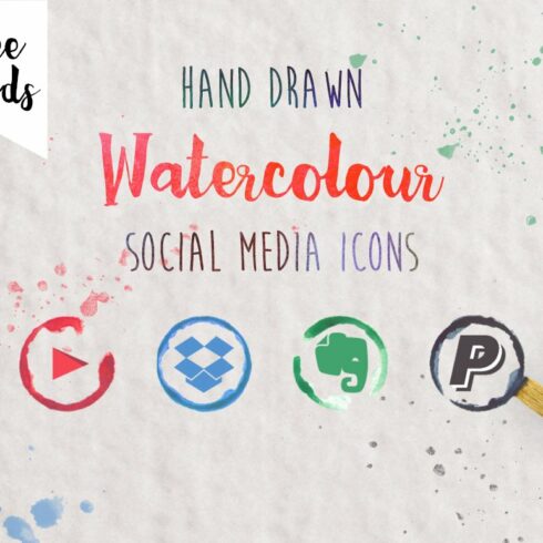 330 Watercolor Social media icons cover image.