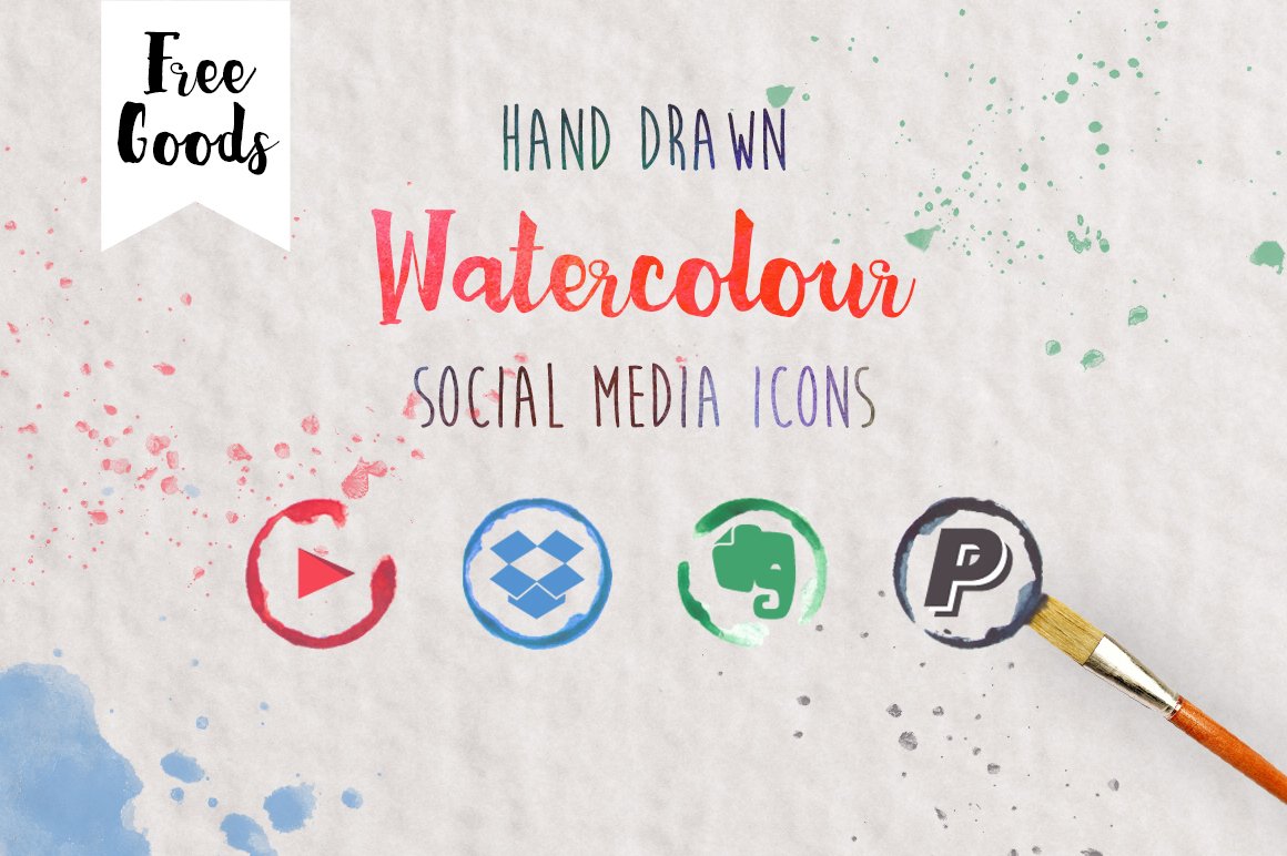 330 Watercolor Social media icons cover image.