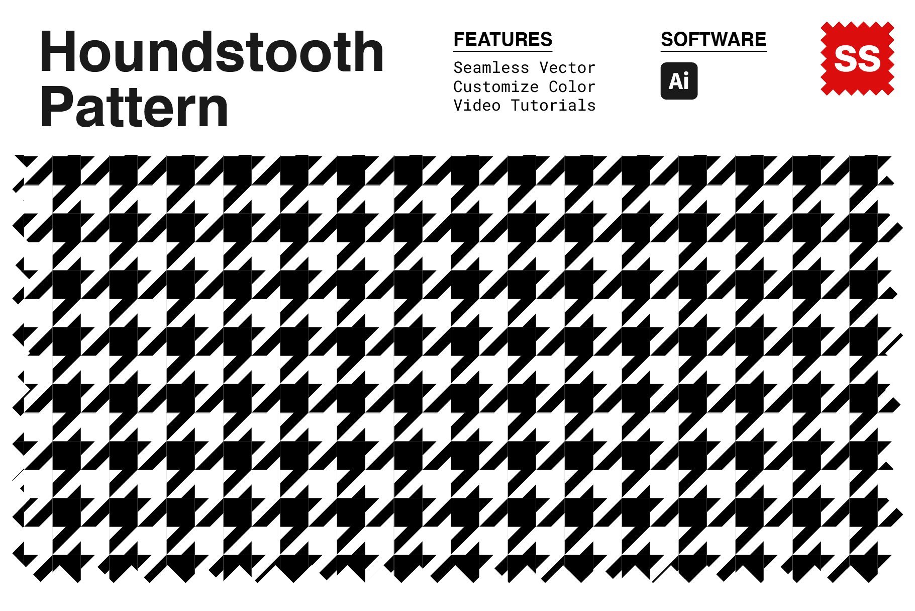 How To Make An Advanced Seamless Houndstooth Pattern Swatch In Adobe  Illustrator 