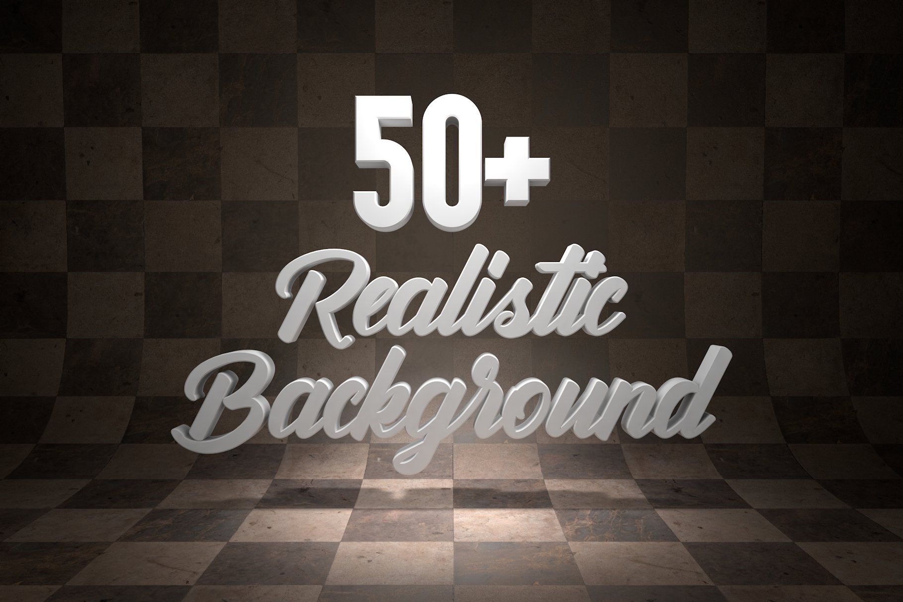 50+ Realistic 3D Abstract Background cover image.