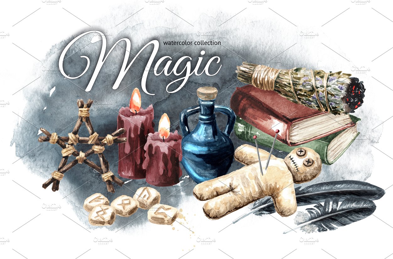 Magic. Watercolor collection cover image.