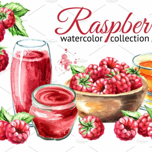 Raspberry. Watercolor collection cover image.
