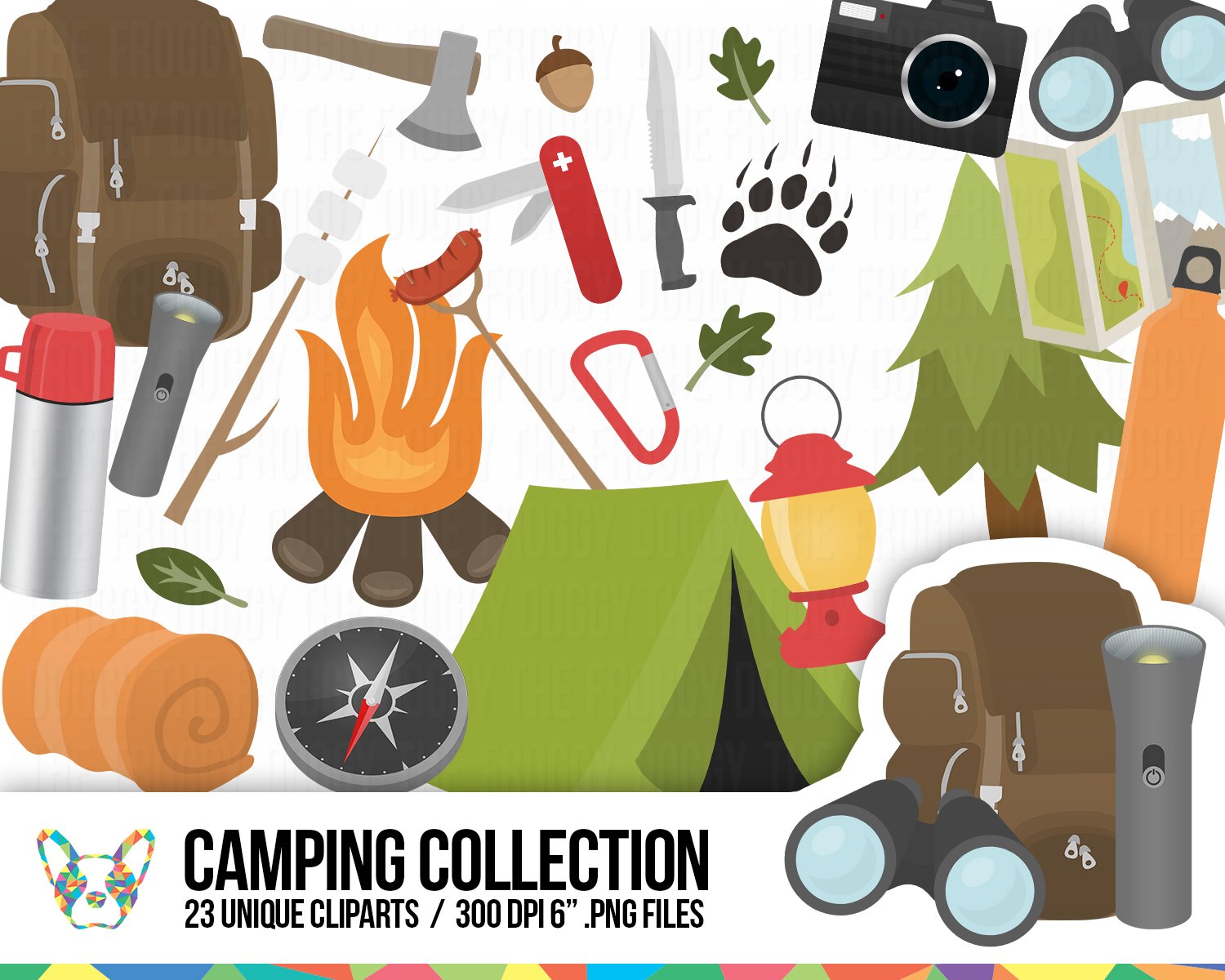 Camping Clipart Set cover image.