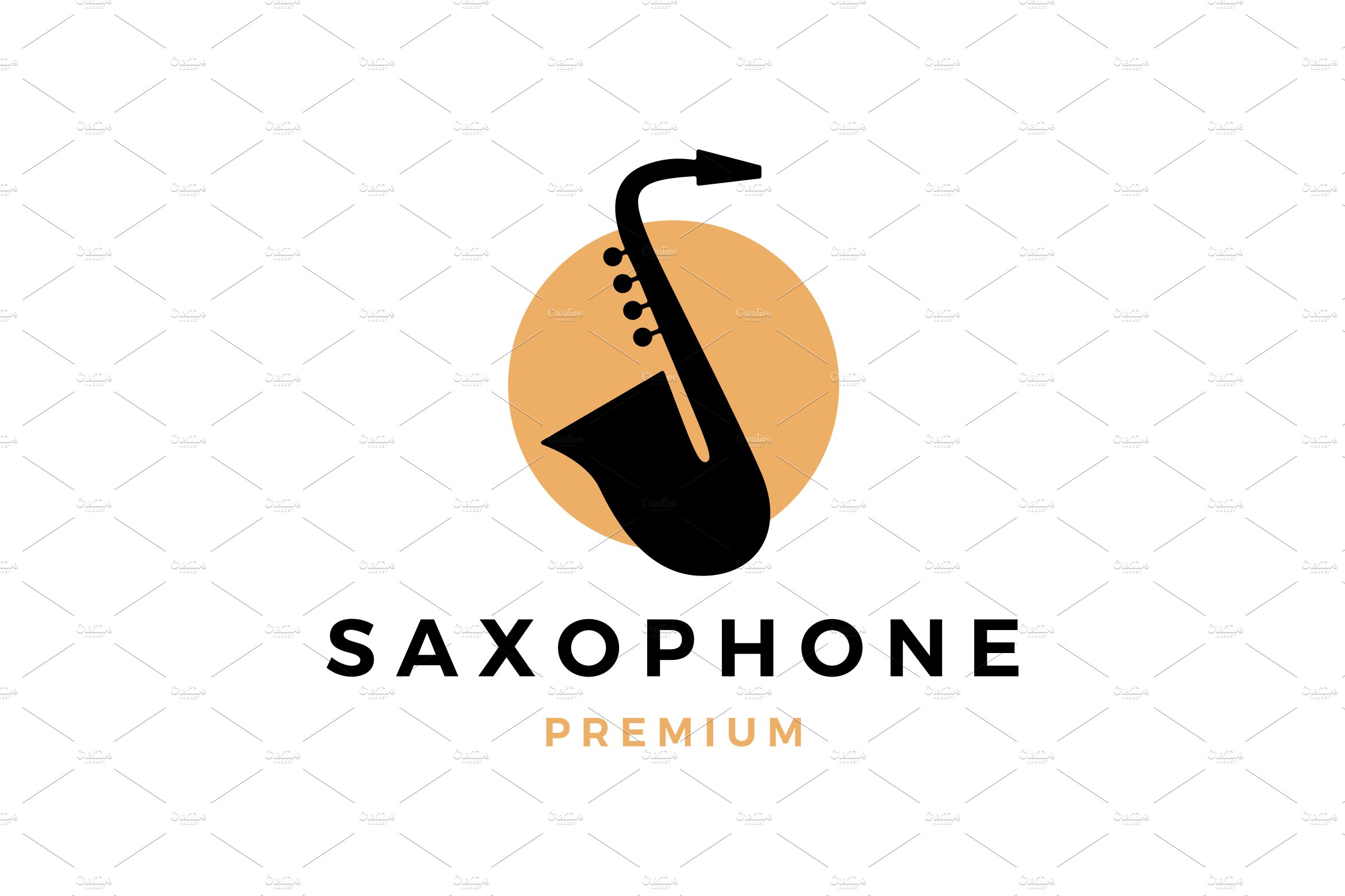 Saxophone Logo vector icon cover image.
