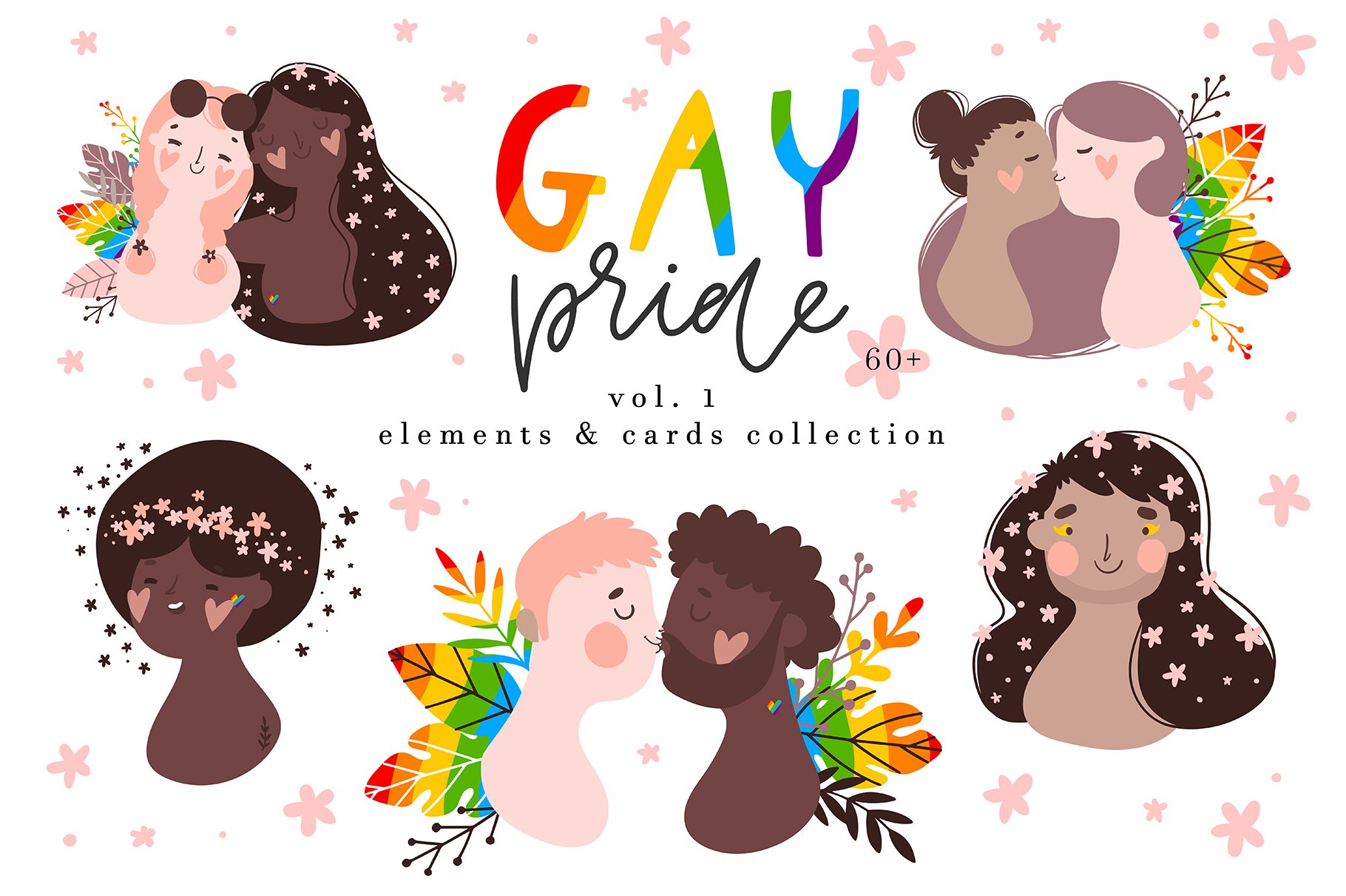 GAY pride illustrations set Vol. 1 cover image.