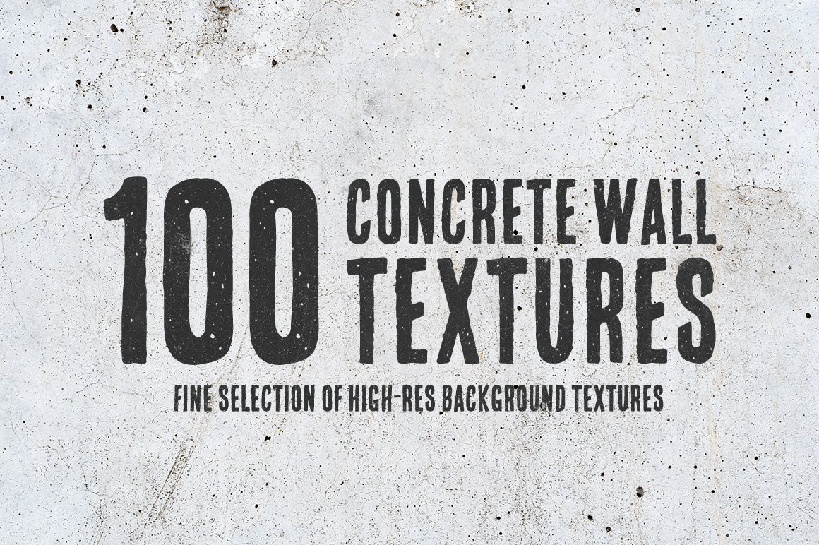100 Concrete Wall Textures Bundle cover image.