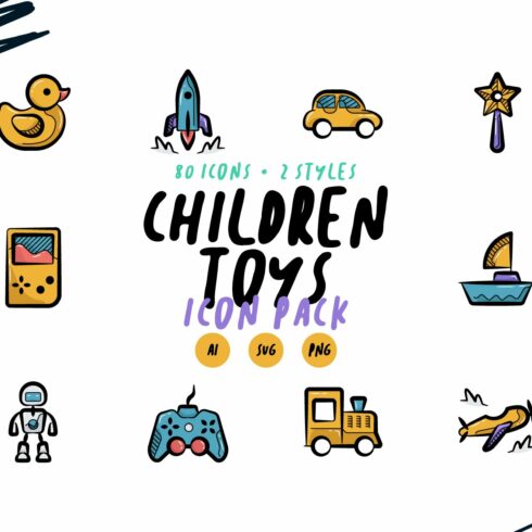 Children Toy Icons cover image.