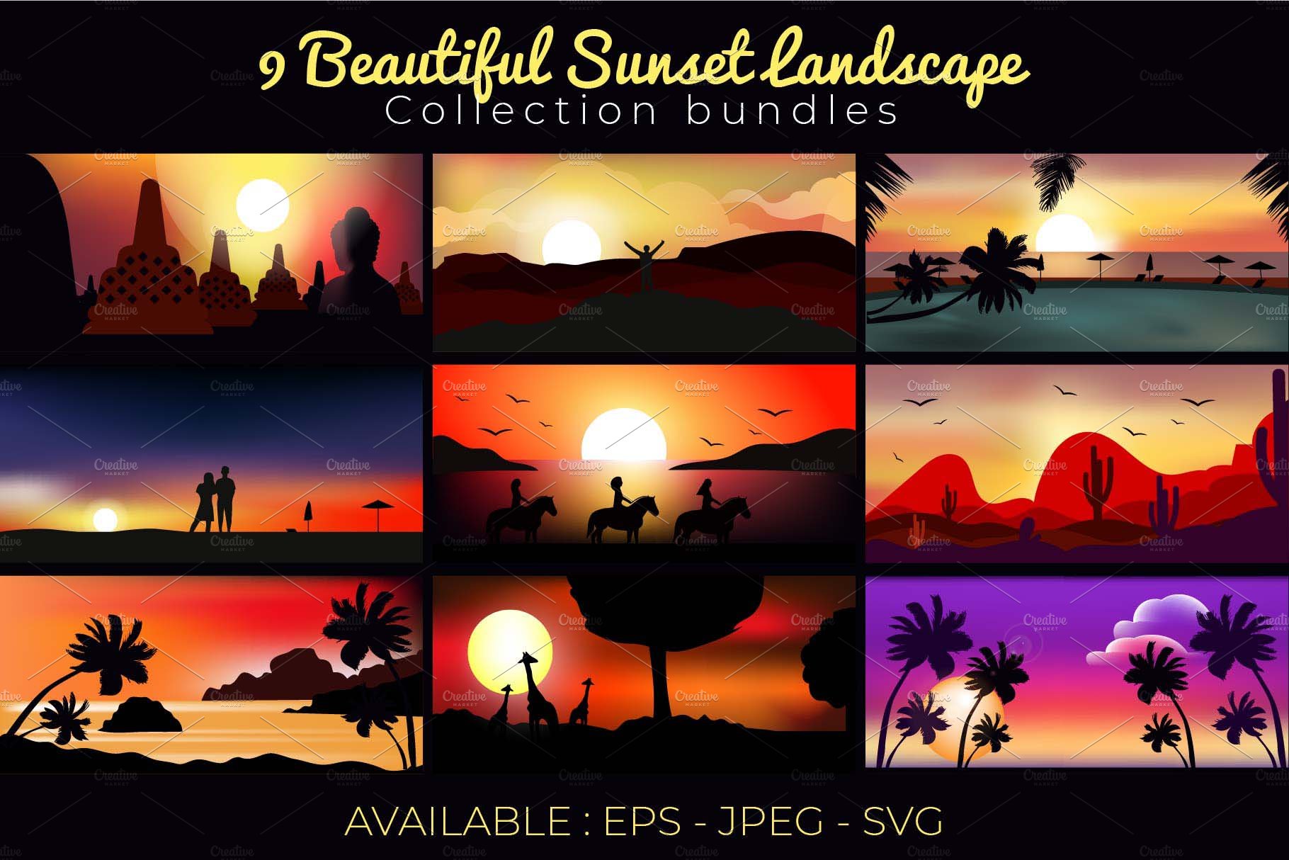 9 Beautifull Sunset collection cover image.