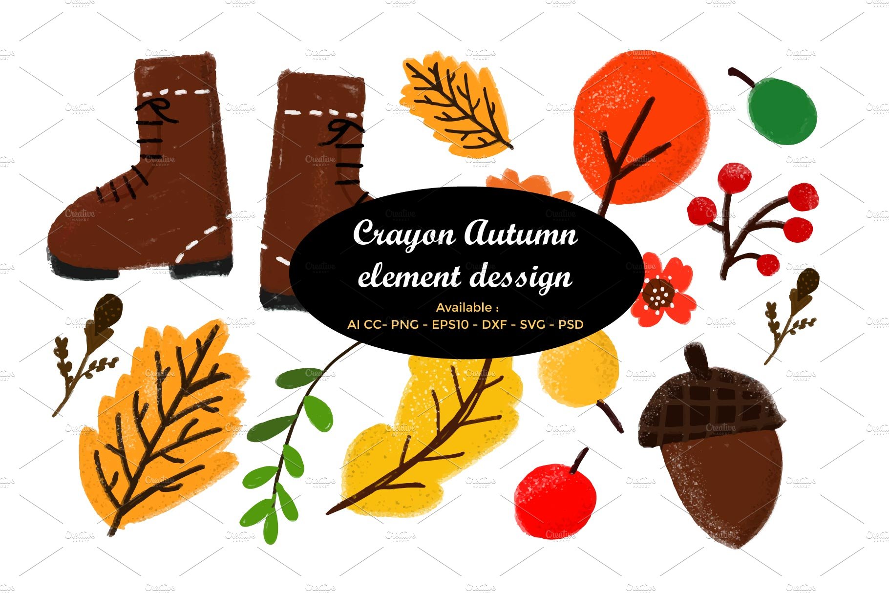 Crayon Autumn element cover image.