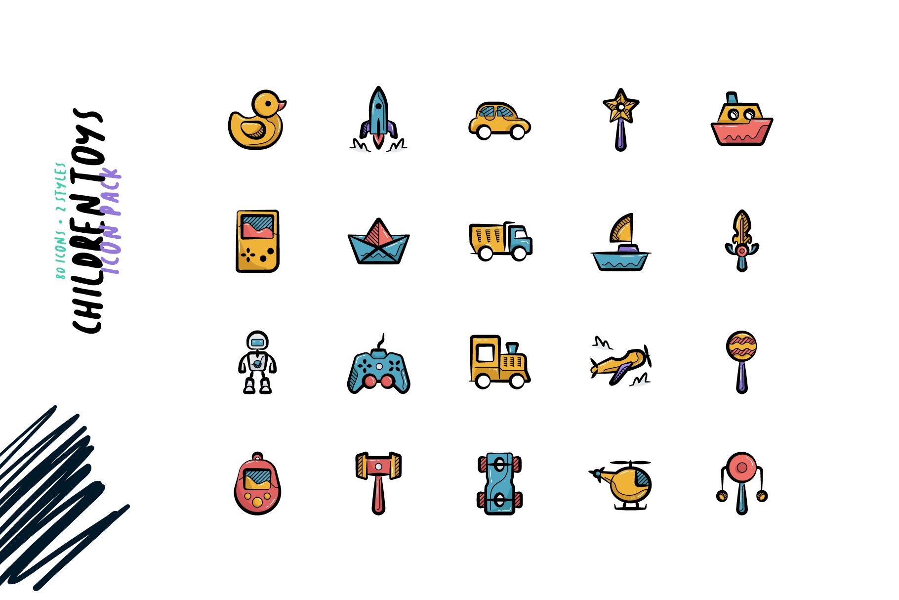 Children Toy Icons preview image.