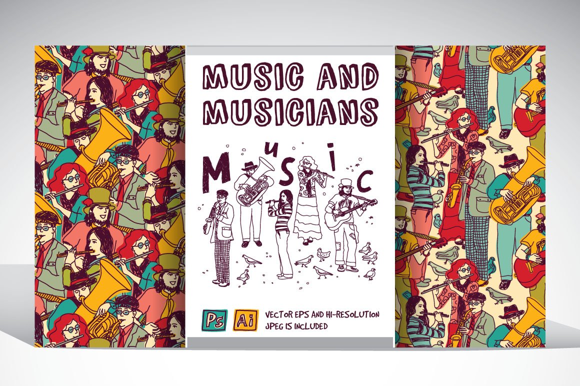 Musicians vector collection cover image.
