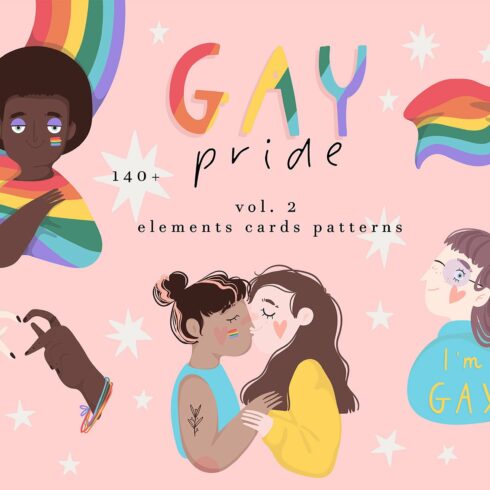 Gay Pride illustrations set Vol. 2 cover image.
