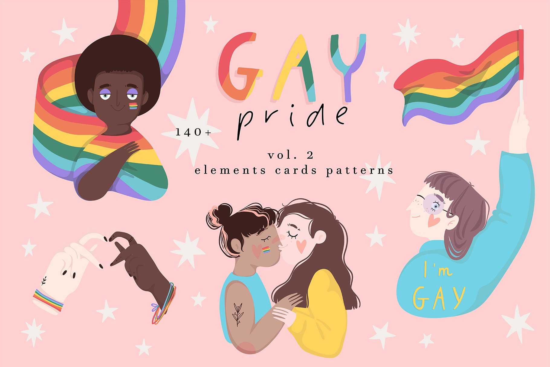 Gay Pride illustrations set Vol. 2 cover image.