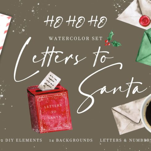 Letters to Santa - watercolor set cover image.