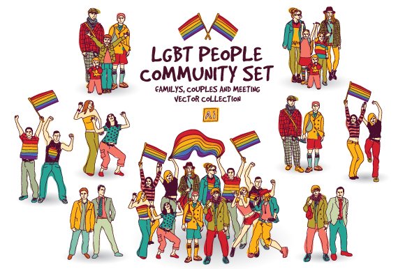 Vector LGBT people community set preview image.