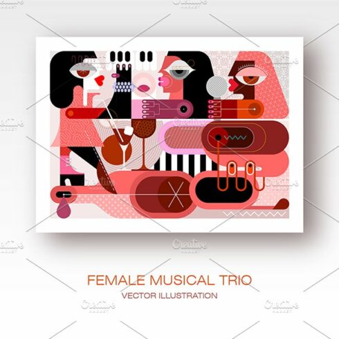 Female Musical Trio vector artwork cover image.