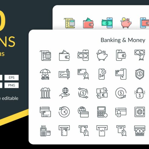 Banking Services Icons cover image.